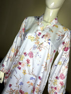 Dul Silk Floral 2PC Suit – White Meadow Print (DLS-3014)