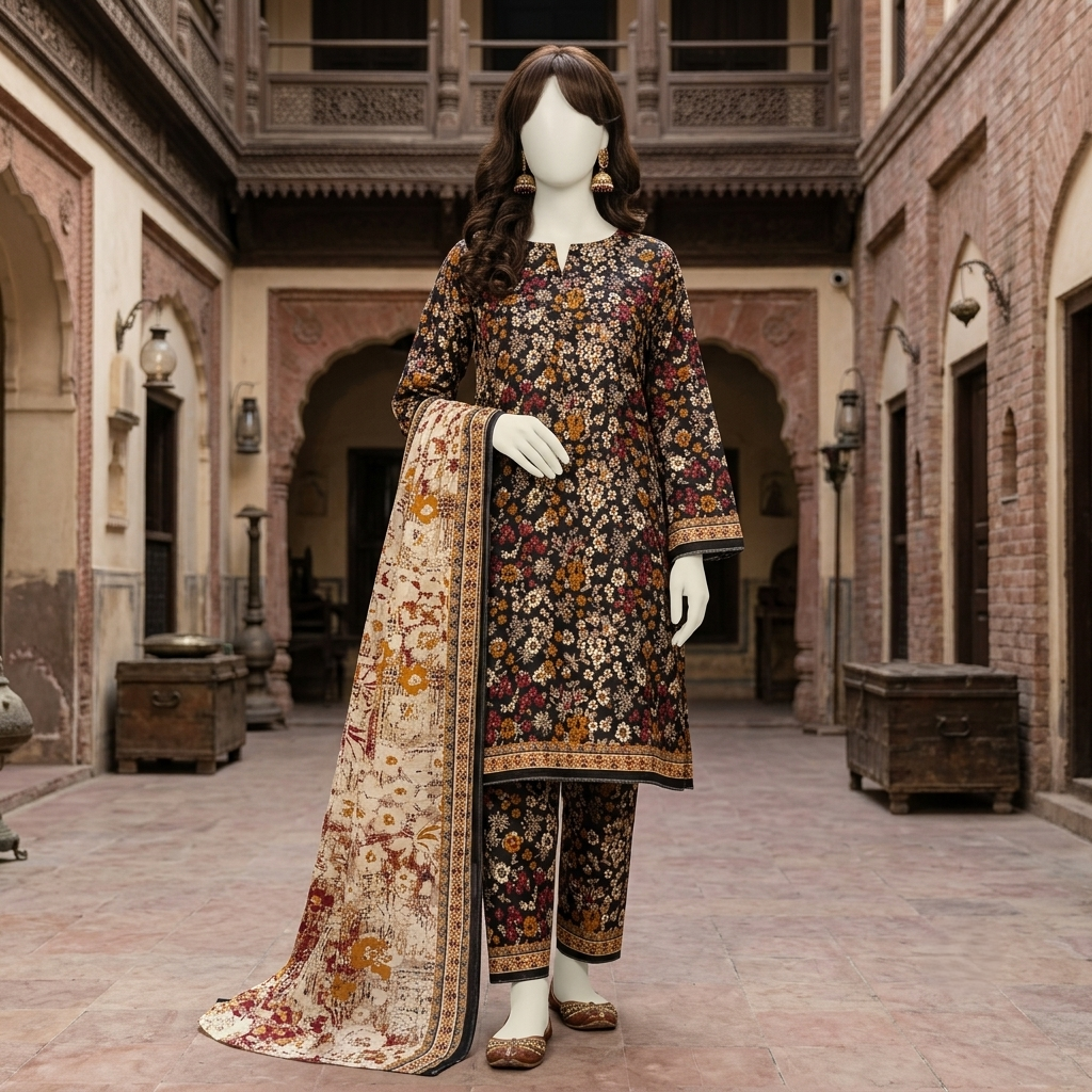 Premium 3-piece printed unstitched lawn suit collection by ZH2 Store