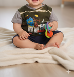 Boys' Casual Summer Outfit: Tie-Dye Nautical Graphic Tee & Navy Knit Play Shorts (2 Pcs) (1009)