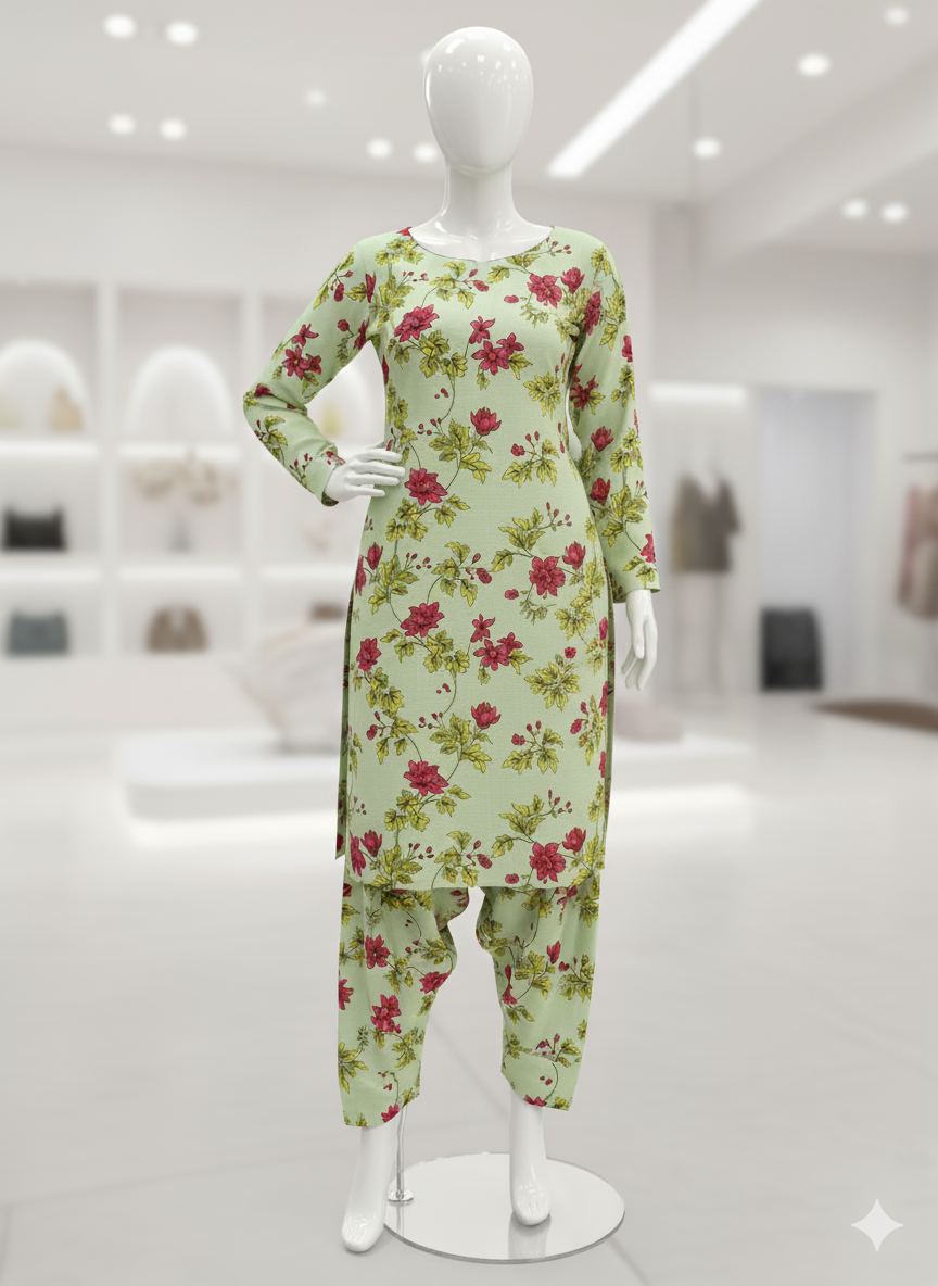 Ladies unstitched 2pcs suit