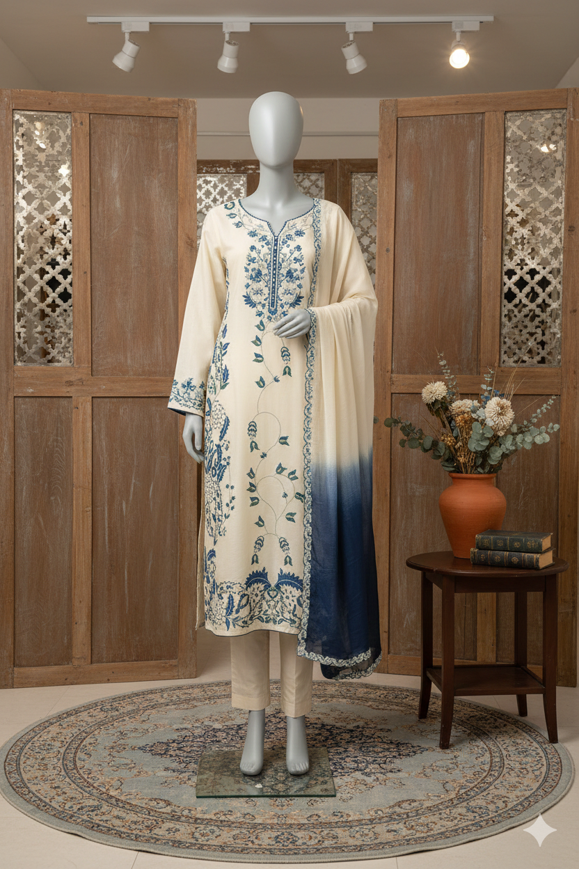 Ethereal 3-Piece Embroidered Lawn Collection – Unstitched Premium Summer Edition (LEU 5047)