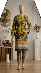 Bold Botanical Straight-Cut Tunic & Trouser Suite (PCU 5023)