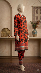 Bold Botanical Straight-Cut Tunic & Trouser Suite (PCU 5023)