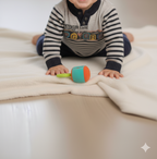 Boys' Striped Knit Sweater | Mock Neck with Urban Graphic Print (1023)