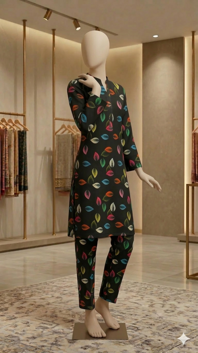 Ochre Vintage Rose Co-ord Set | 2-Piece Printed Cotton Suite (PCU 5022)