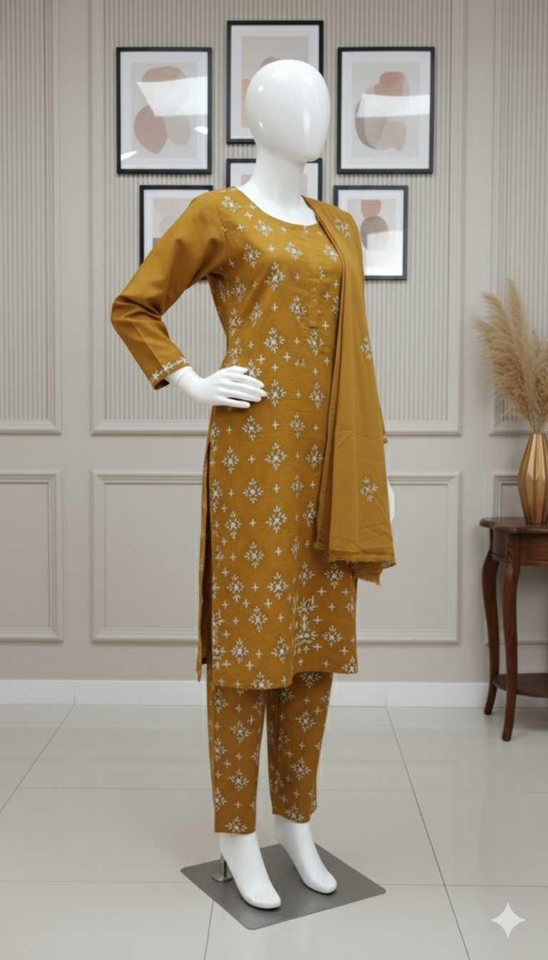 Lawn 3-Piece Unstitched Suit (MLU-5003)