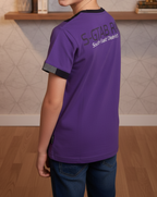 Bold Boys' Purple Graphic T-Shirt | V-Notch Neck and Urban Designer Print (1019)