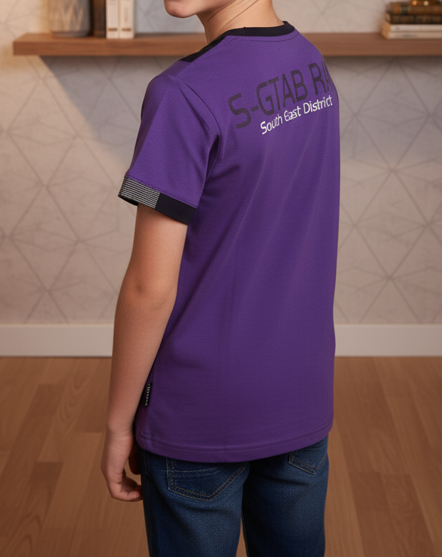 Bold Boys' Purple Graphic T-Shirt | V-Notch Neck and Urban Designer Print (1019)