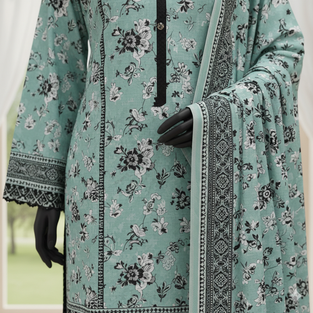 Vintage Garden Lawn Collection | 3-Piece Printed Unstitched Suits - ZH2 Store (LPU 5033)