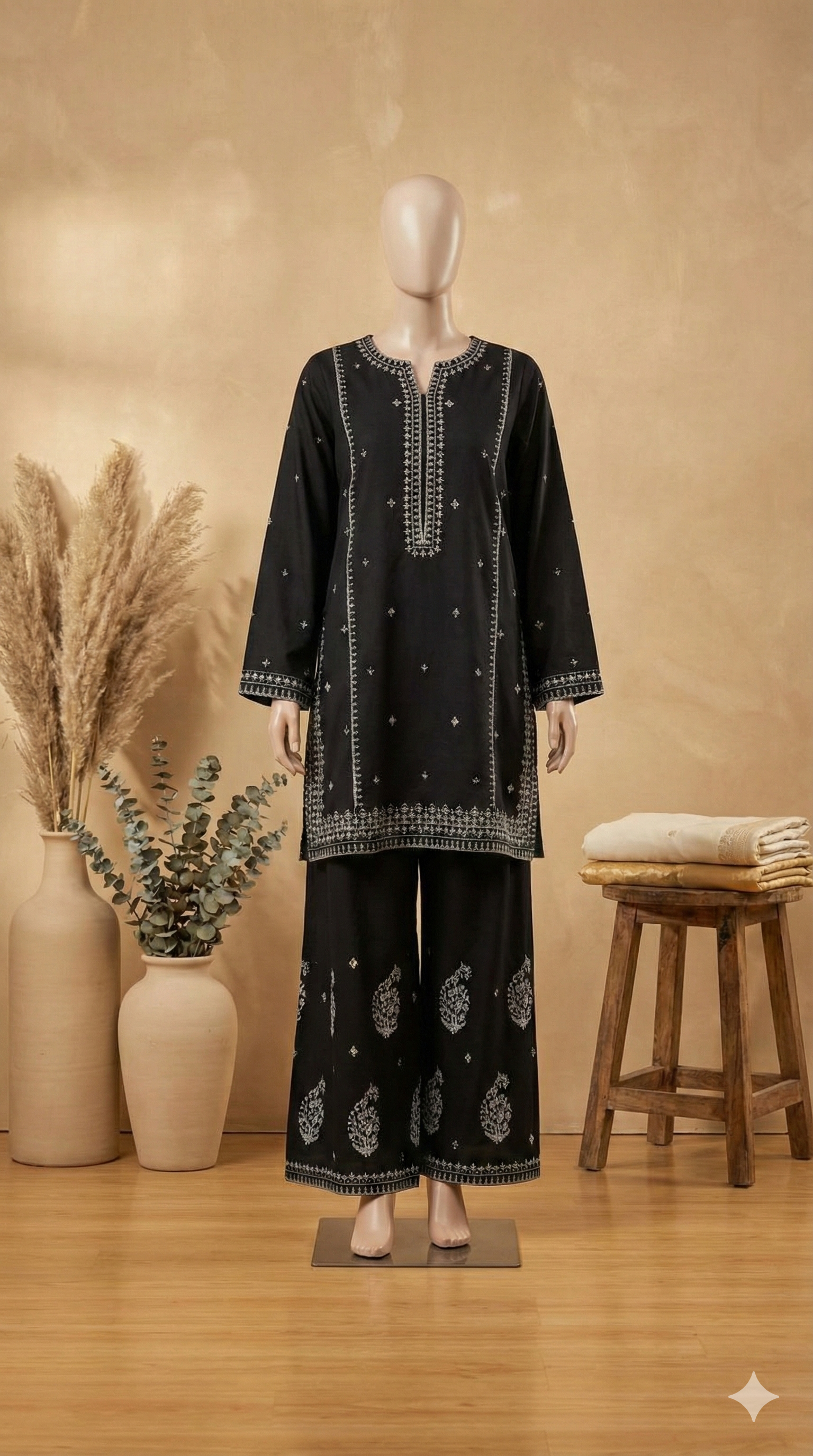 Ember Rust – 2-Piece Embroidered Unstitched Lawn Suit (LEU 5042)