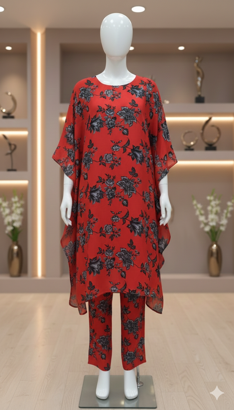 ZH2 Vibrant Shadow Floral – 2pc Premium Cotton Unstitched Suit (PCU 5022)