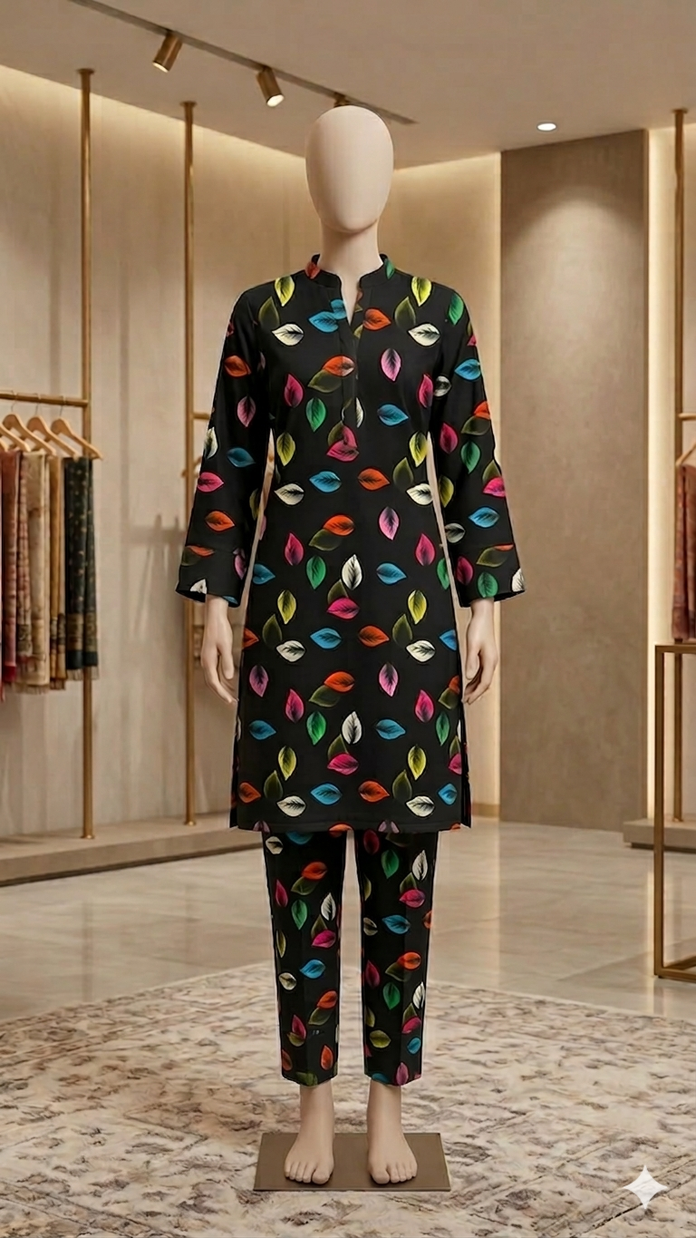 Ochre Vintage Rose Co-ord Set | 2-Piece Printed Cotton Suite (PCU 5022)