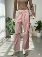 Lightweight Nylon/Parachute Style Cargo Pants with Drawstring Hem (9007)