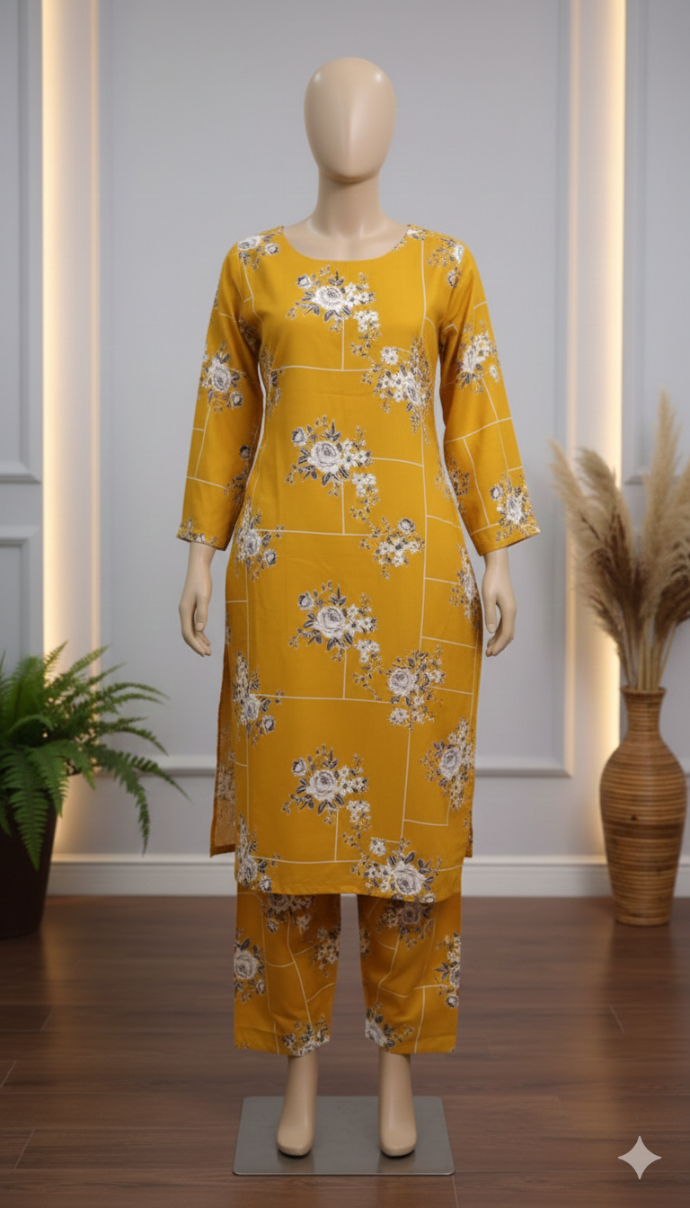 Signature Women’s 2-Piece Printed Kurti & Pant Set –  (PCU 5022)