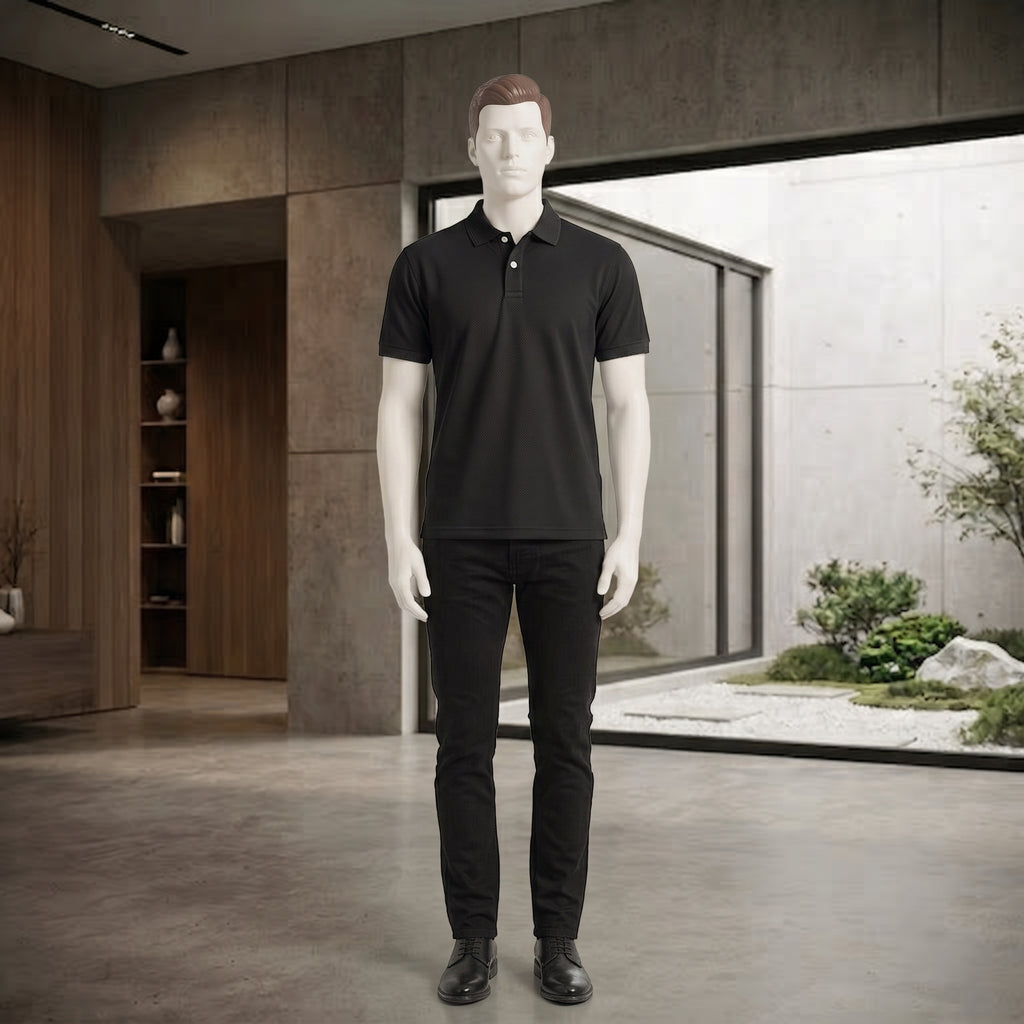 Men’s Solid Short Sleeve Polo Shirt – Premium Cotton Fit (7042)