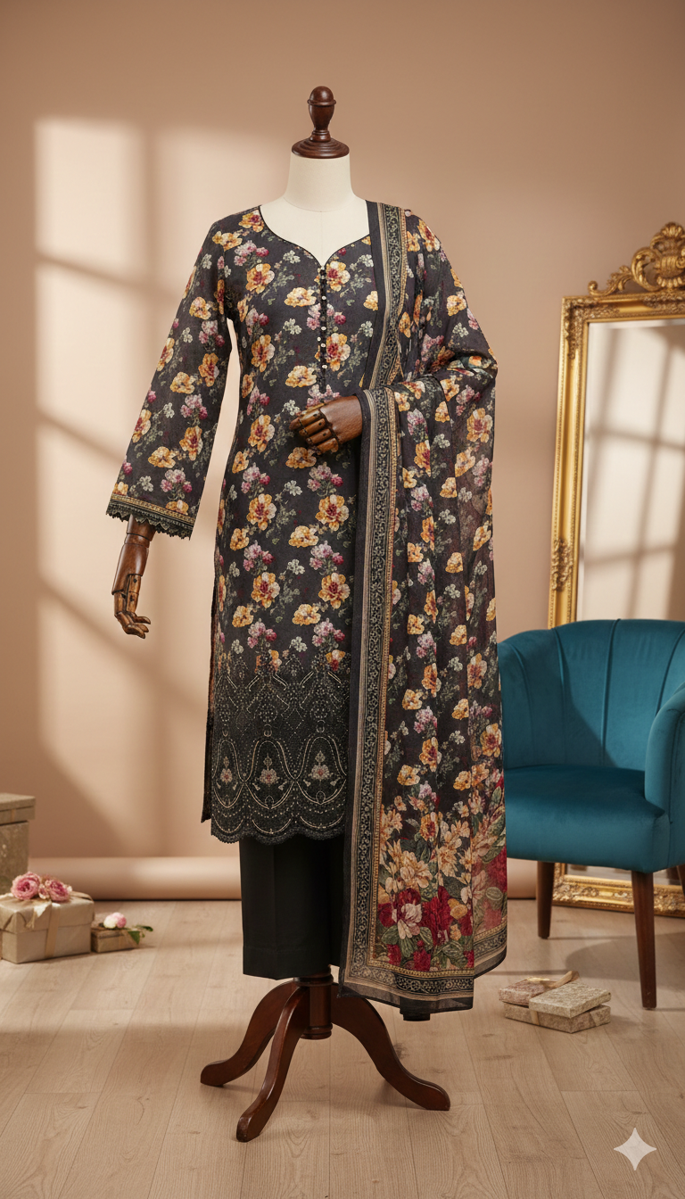 Summer Symphony | Unstitched Schiffli & Digital Printed Lawn - ZH2 Store (LCKU 5031)