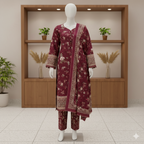 Vintage Garden Lawn Collection | 3-Piece Printed Unstitched Suits - ZH2 Store (LPU 5033)