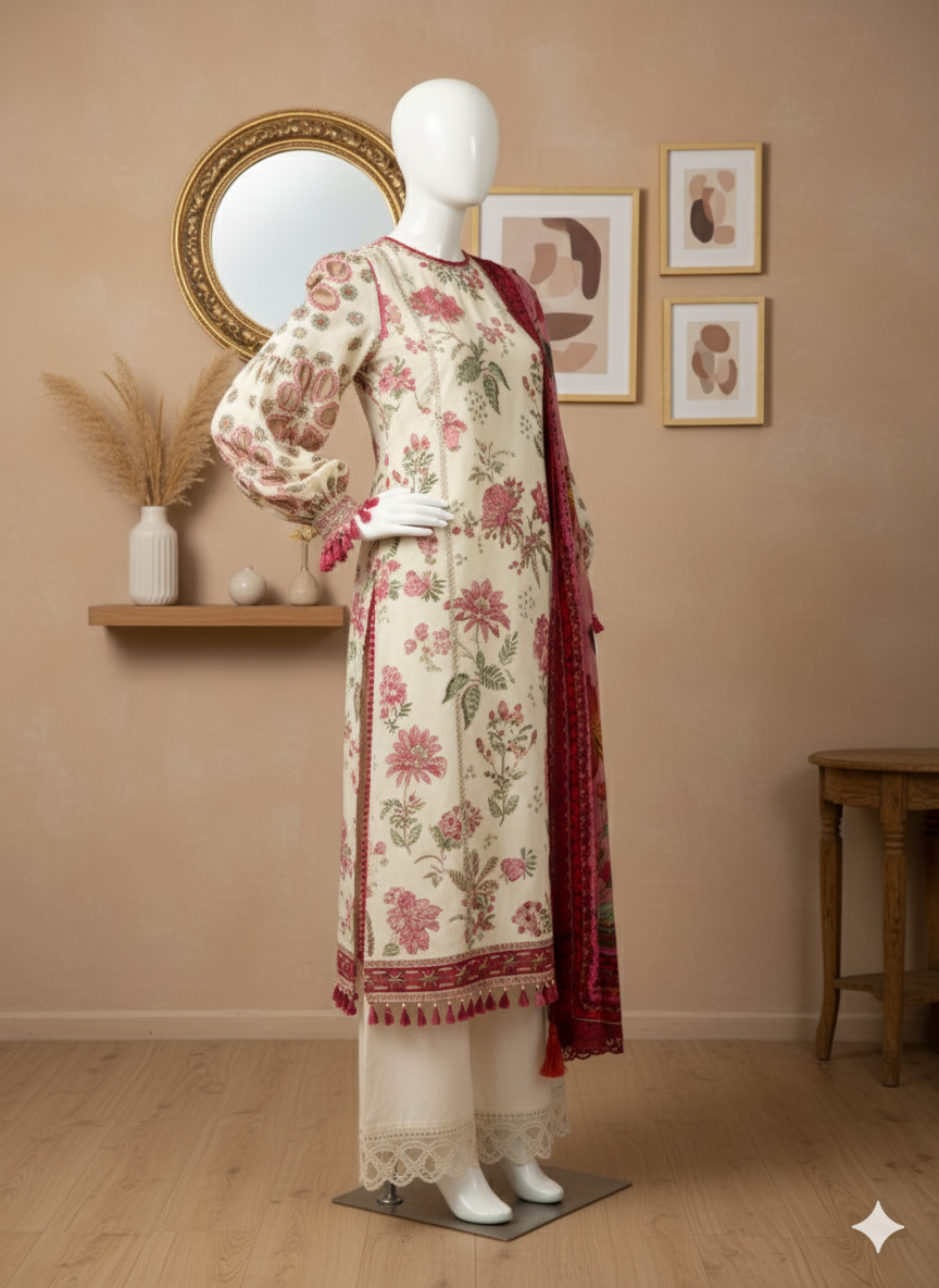 Cotton Unstitched 3-Piece Suit (CEU-5011)