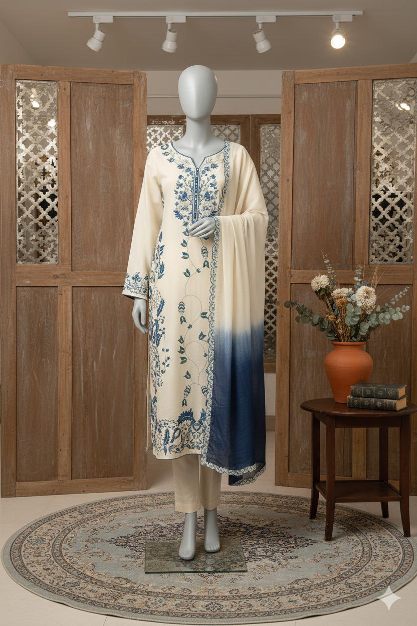 Ethereal 3-Piece Embroidered Lawn Collection – Unstitched Premium Summer Edition (LEU 5047)