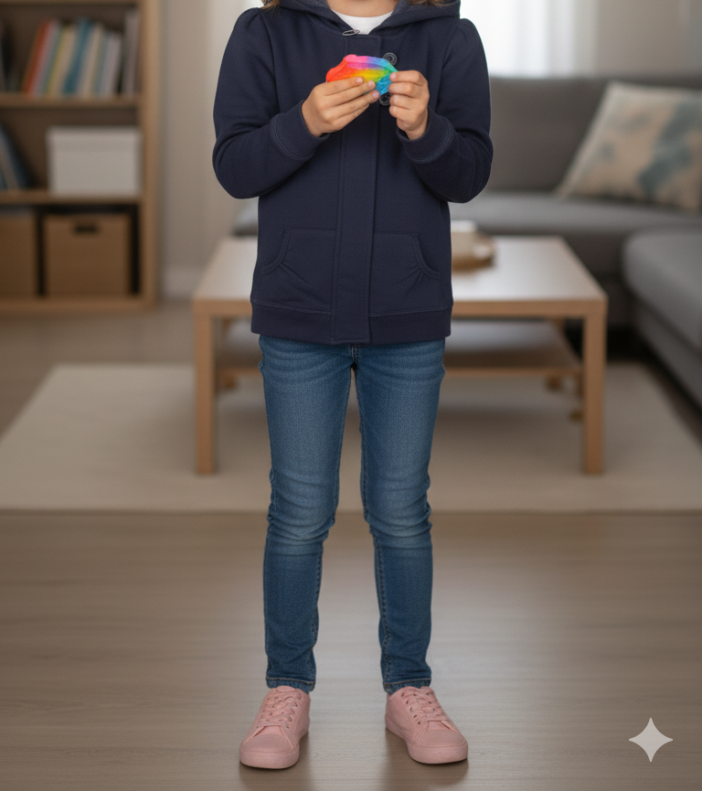 Unisex Navy Blue Tailored Hooded Jacket | Military Style Button-Up Sweatshirt | Structured Casual Layering Top | Puff Shoulder Detail