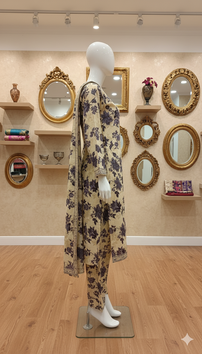 Premium Cotton 2-Piece Unstitched Suit (PCU-5022)