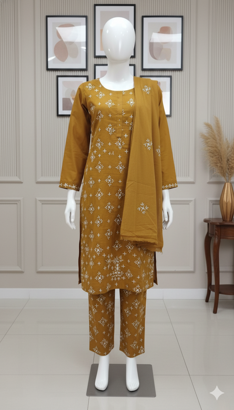 Lawn 3-Piece Unstitched Suit (MLU-5003)