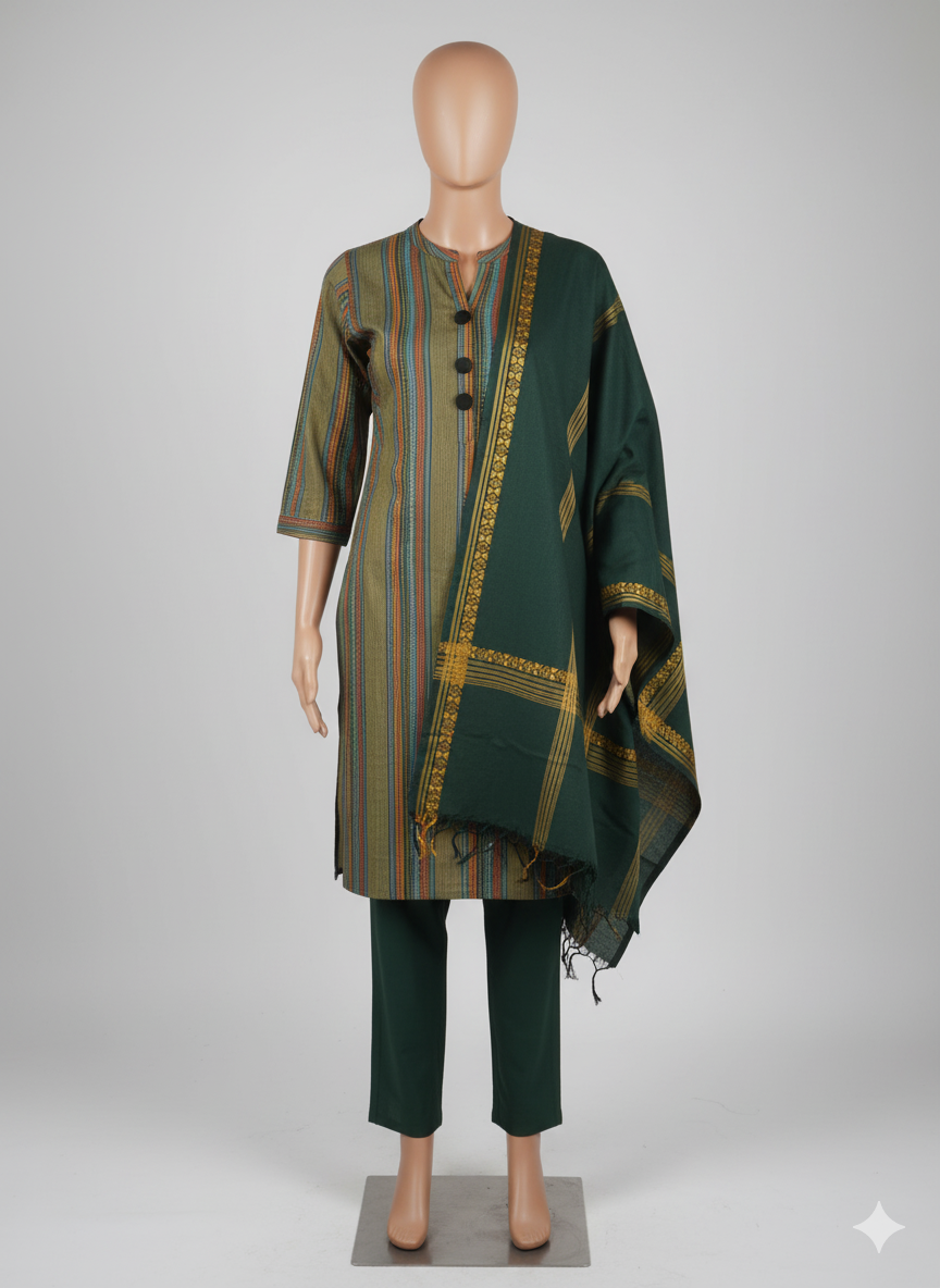 Cotton Unstitched 3-Piece Suit (SCU-5001)