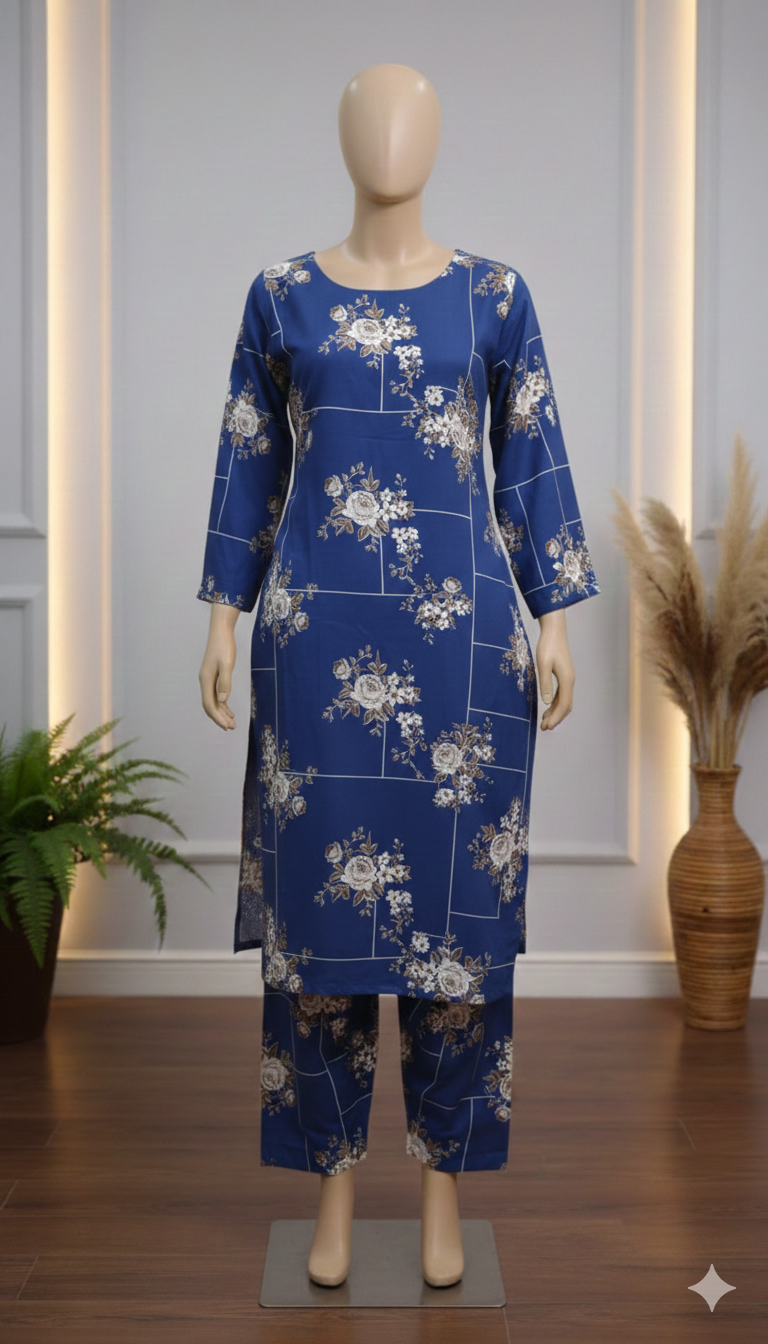 Signature Women’s 2-Piece Printed Kurti & Pant Set –  (PCU 5022)
