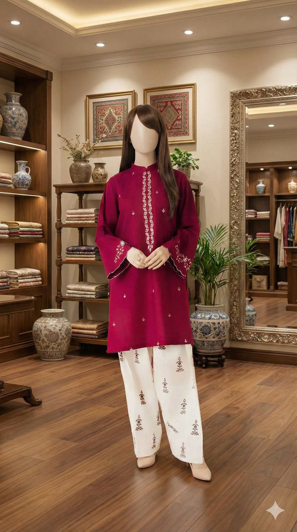 Midnight Orchid 2-Piece Unstitched Embroidered Lawn Suit – Bold Floral Edition (LEU 5041)