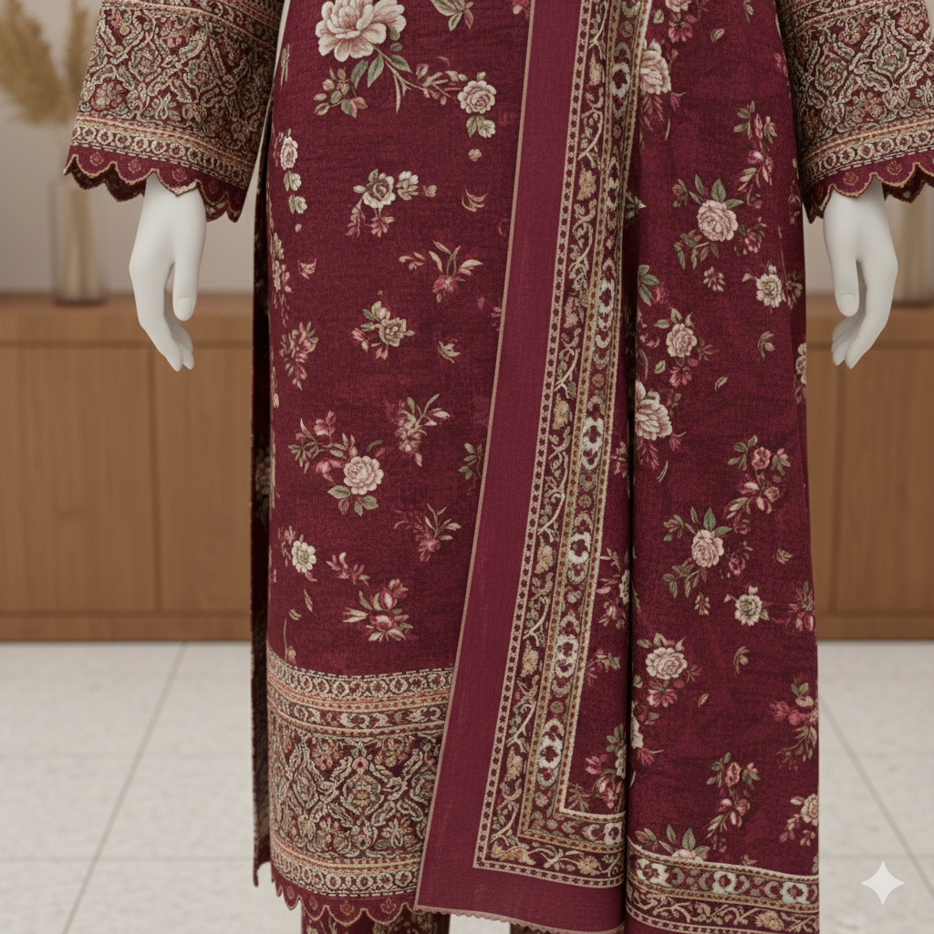 Vintage Garden Lawn Collection | 3-Piece Printed Unstitched Suits - ZH2 Store (LPU 5033)