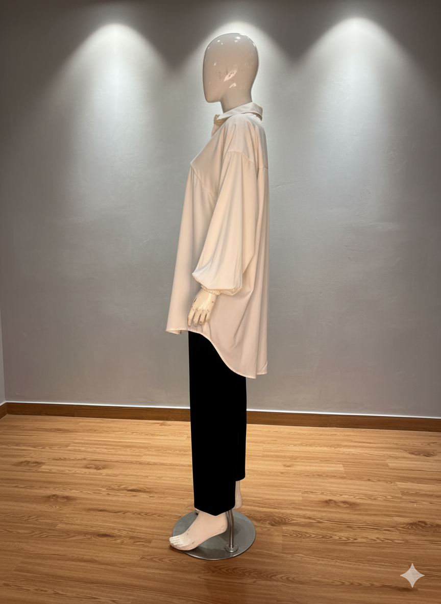 Luxury Satin Silk-Finish Oversized Button-Down Shirt | Relaxed & Flowy Fit (9004)