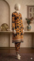 Bold Botanical Straight-Cut Tunic & Trouser Suite (PCU 5023)