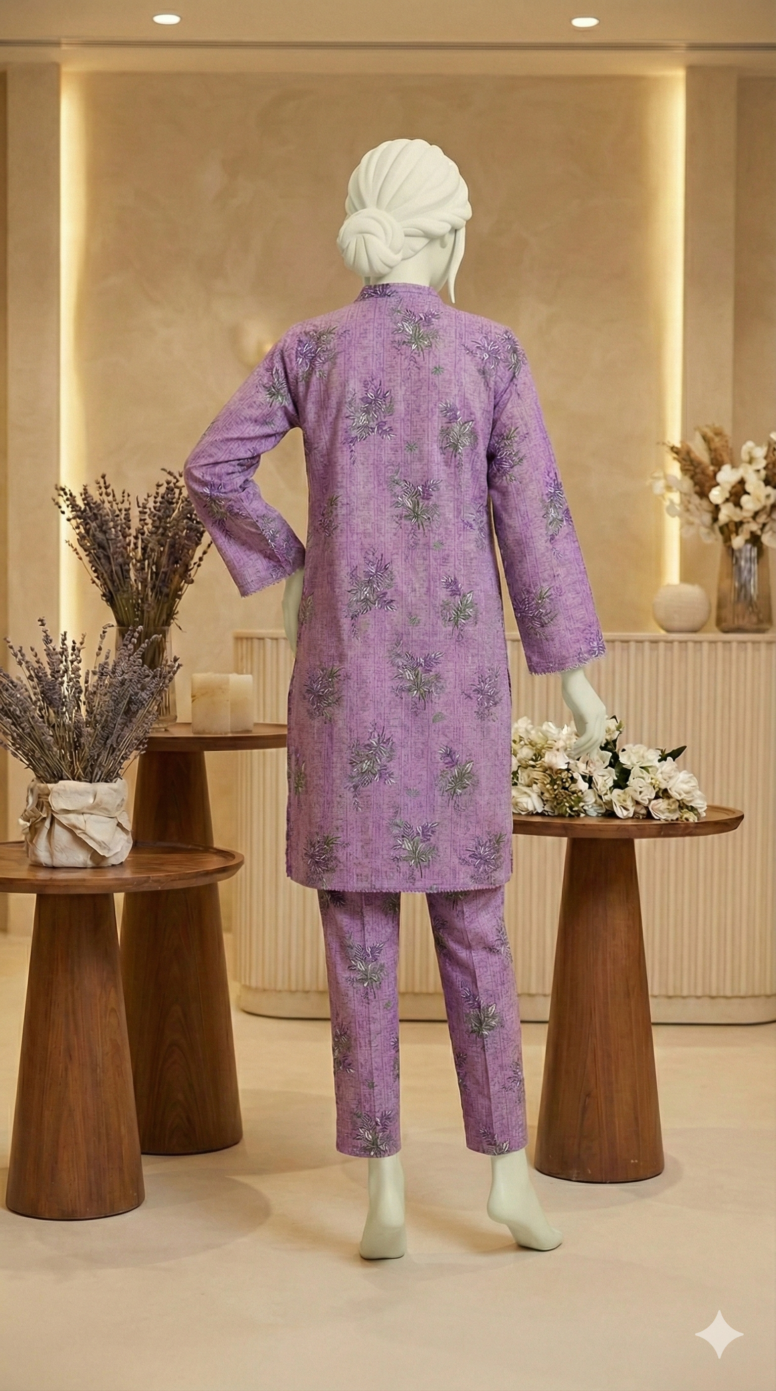 ZH2 Lilac Breeze Suit | Lavender Floral Unstitched Cotton (PCU 5022)