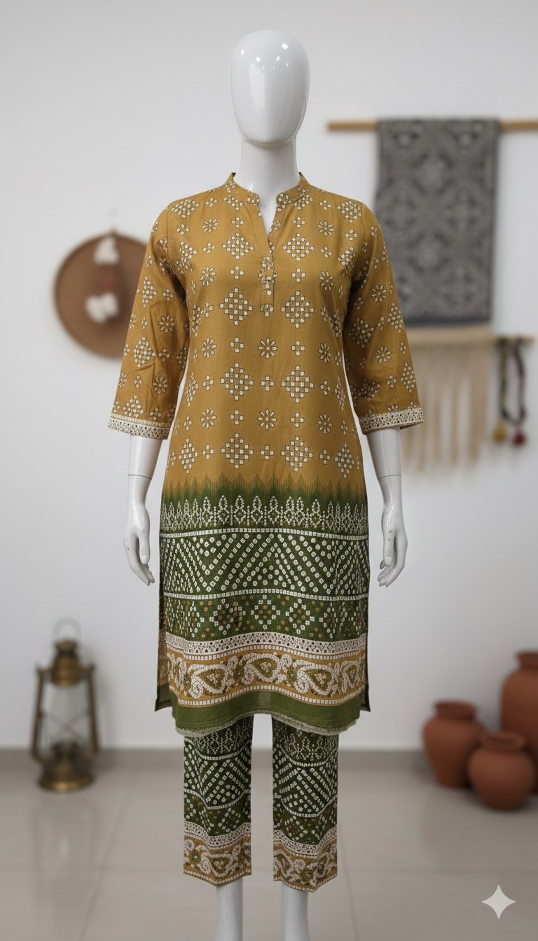 ZH2 Premium Chunri Cotton 2-Piece Unstitched Suits | Women's Ethnic Wear (PCU 5023)