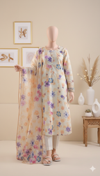 Lavender Blossom: Premium Printed Lawn Unstitched 3-Piece Suit (LPU 5063)