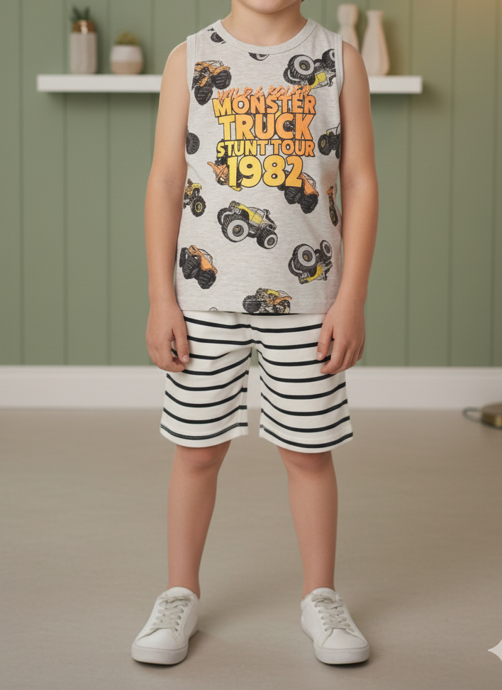 Statement Graphic T-Shirt Collection | Abstract Art Brushstroke Blue & White Tee AND Retro LA Redondo 56 Yellow Tee | Unique Unisex Casual Short Sleeve Tops (1013)