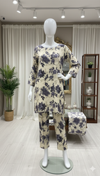 ZH2 Premium Cotton 2-Piece Suit | Floral Print Unstitched Cotton Fabric (PCU 5022)