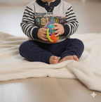 Boys' Striped Knit Sweater | Mock Neck with Urban Graphic Print (1023)