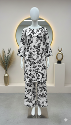 ZH2 Modern Silhouette Floral – 2pc Premium Cotton Unstitched Suit (PCU 5022)