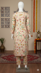 ZH2 Peach Garden Vine – 2pc Premium Cotton Unstitched Suit (PCU 5022)