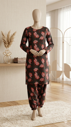 Floral Print Tunic with Gathered Tulip Pants - Ethnic Co-ord Set (PCU 5022)