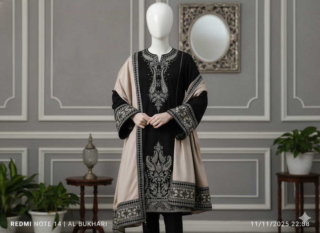 Cotton Silk  Unstitched 3-Piece Suit (CSEU-5017)
