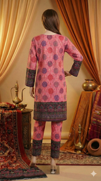ZH2 Vivid Pink Mandala Suit | Cotton Unstitched Ladies Suit (PCU 5023)