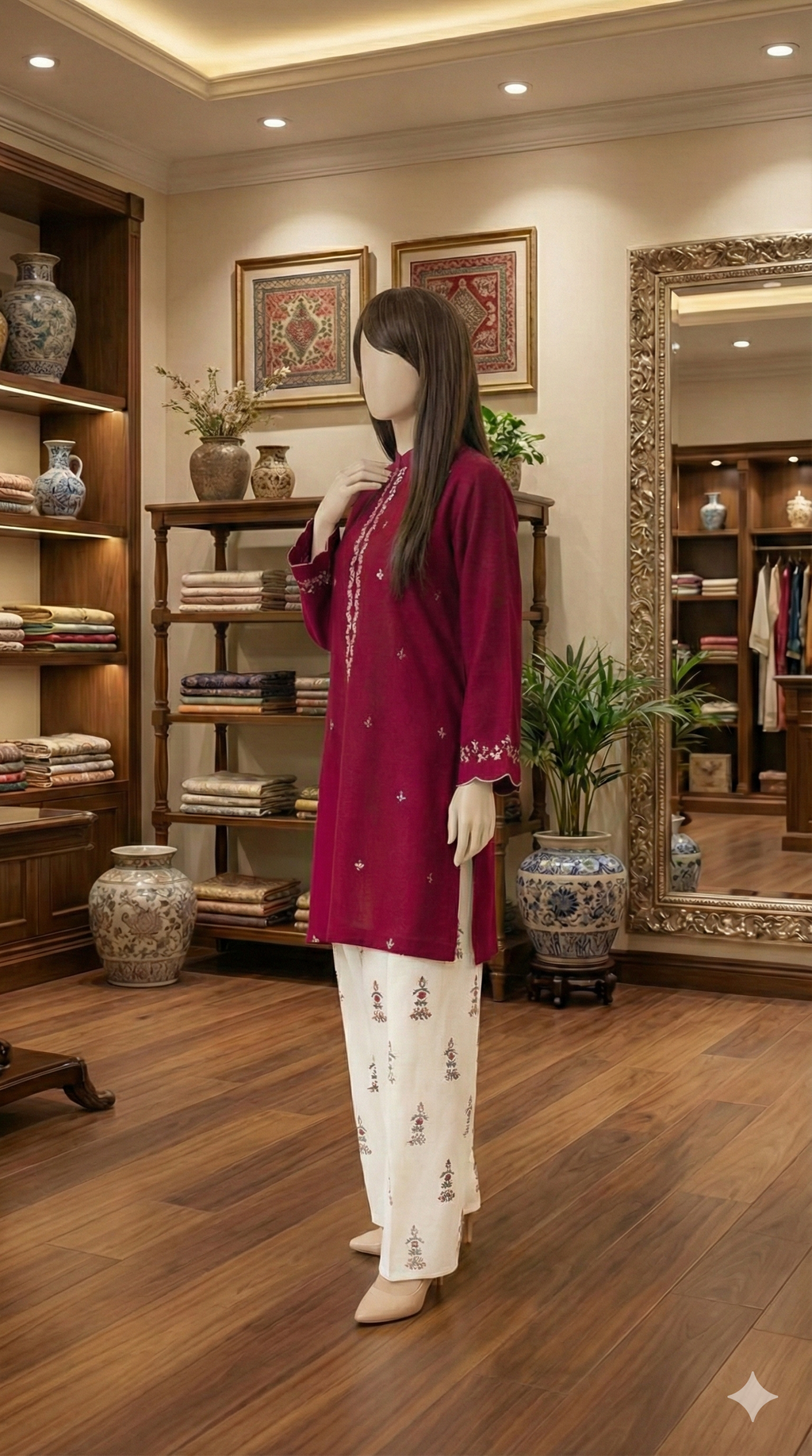 Midnight Orchid 2-Piece Unstitched Embroidered Lawn Suit – Bold Floral Edition (LEU 5041)