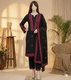 3-Piece Unstitched Embroidered Lawn Suit - Midnight Pink (LEU 5049)