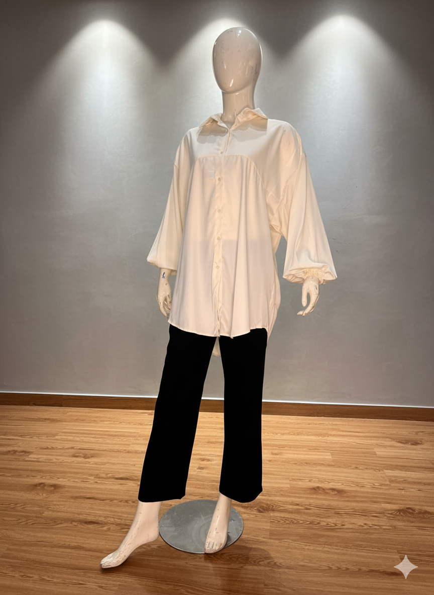 Luxury Satin Silk-Finish Oversized Button-Down Shirt | Relaxed & Flowy Fit (9004)