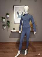 High-Performance Zip-Up Activewear Set | Seamless Leggings & Jacket (9005)