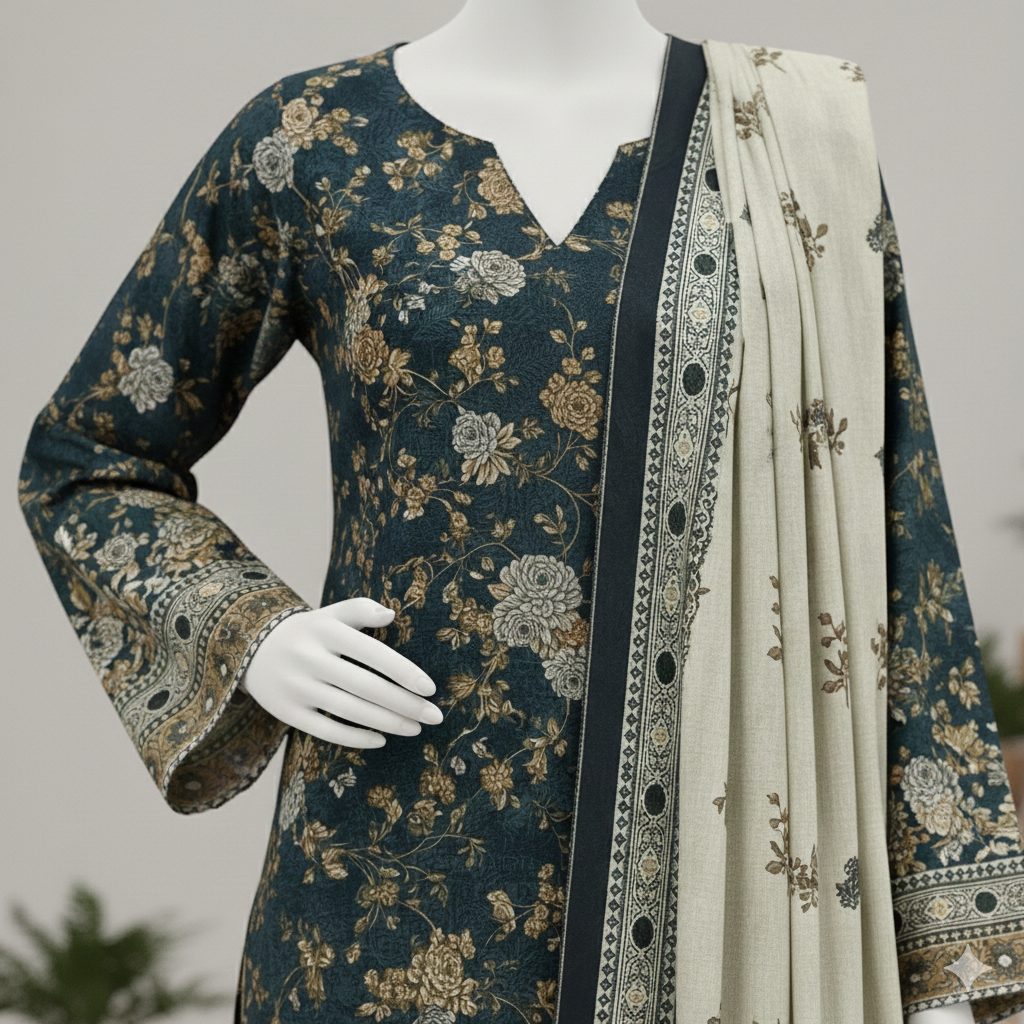 Vintage Garden Lawn Collection | 3-Piece Printed Unstitched Suits - ZH2 Store (LPU 5033)