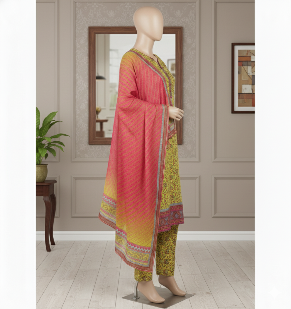 Linen 3-Piece Unstitched Suit (LNU-5002)