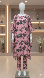 ZH2 Vibrant Shadow Floral – 2pc Premium Cotton Unstitched Suit (PCU 5022)